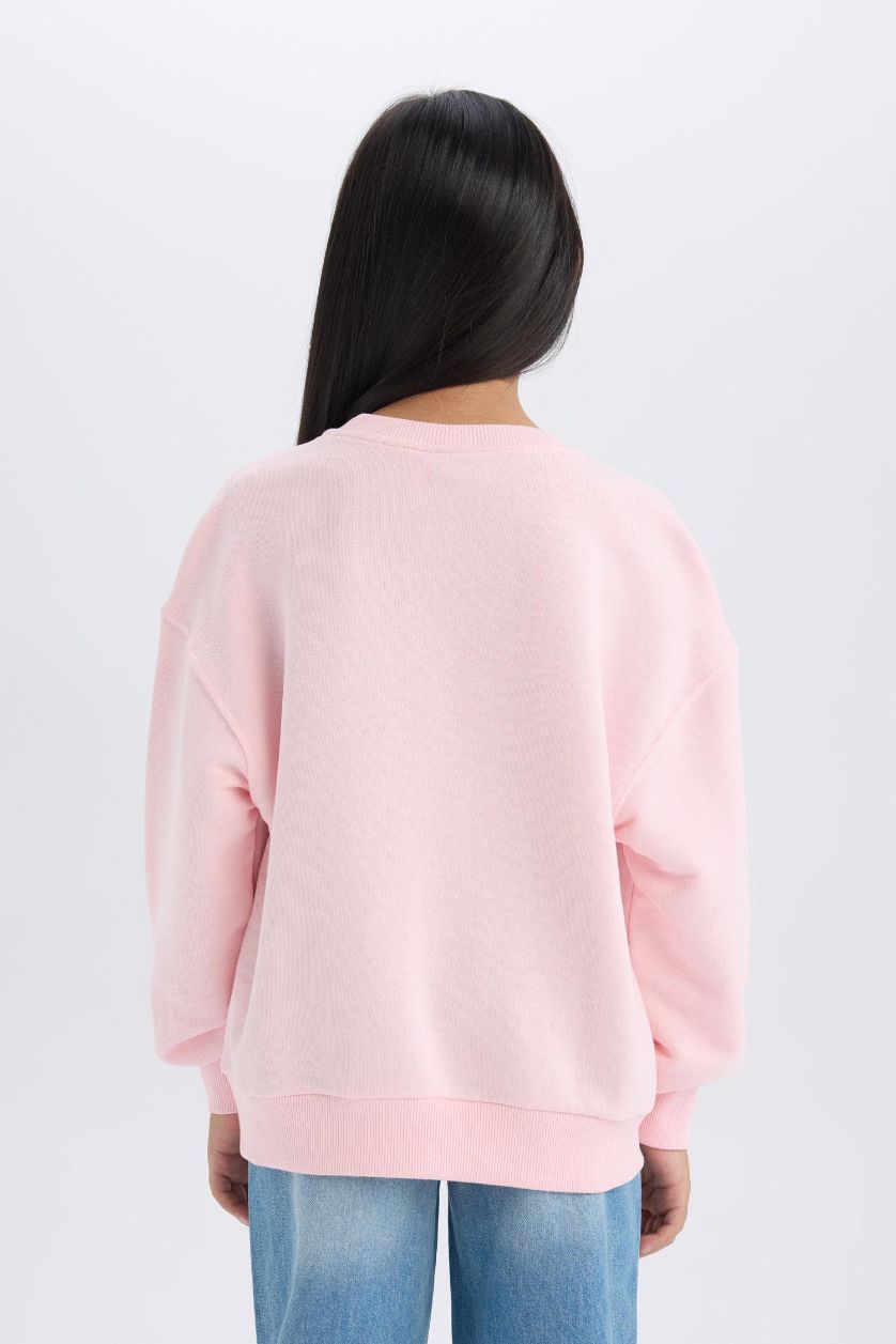 FILLES Rose Clair Sweatshirt PowerPuff Girls à coupe relax pour fille