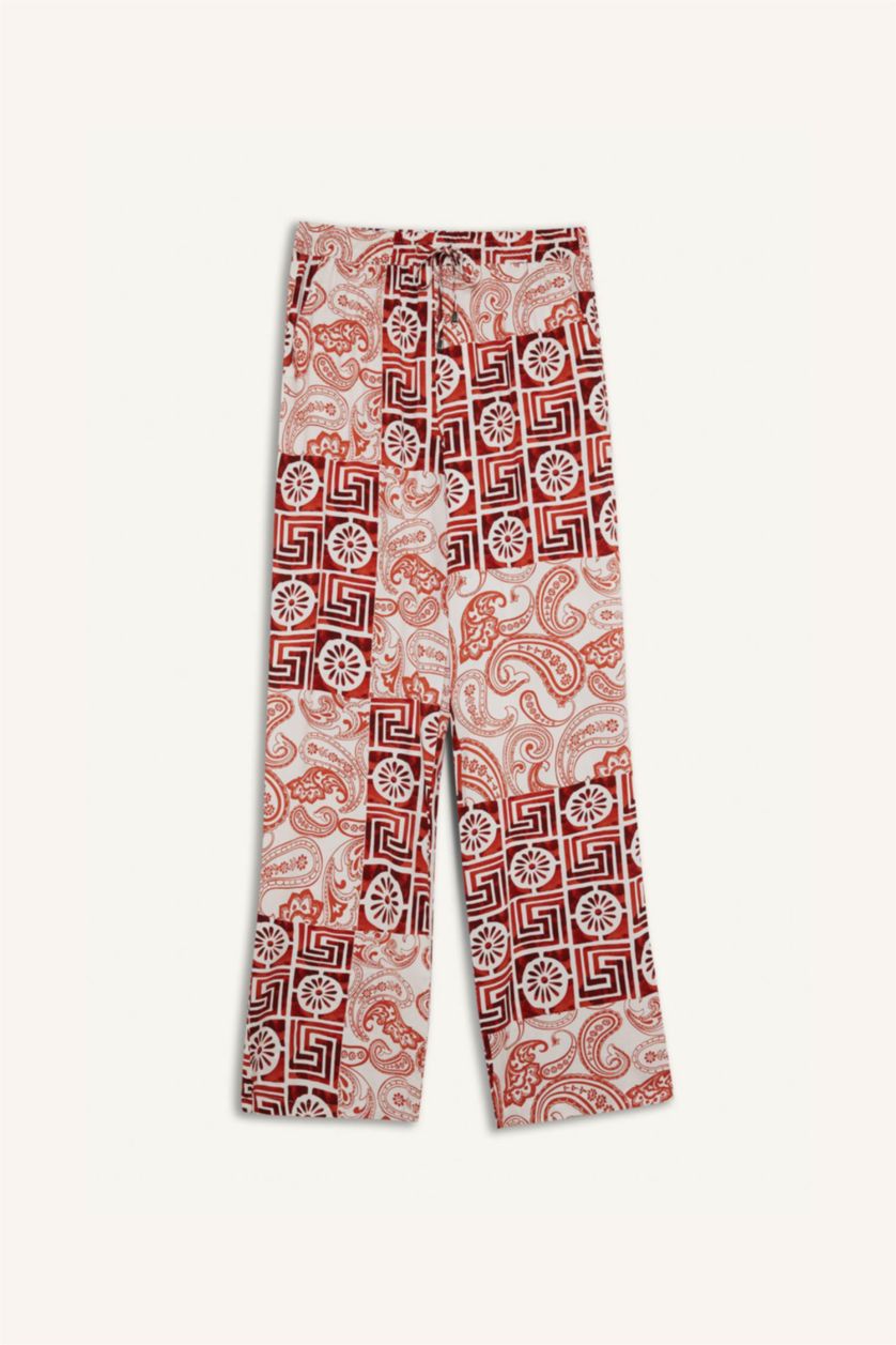 Kadın Kum Regular Fıt Düz Paça Pantolon