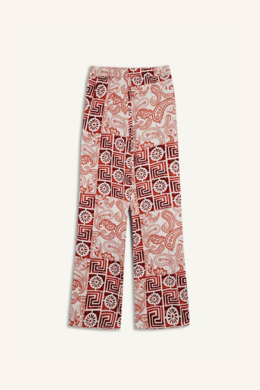 Kadın Kum Regular Fıt Düz Paça Pantolon