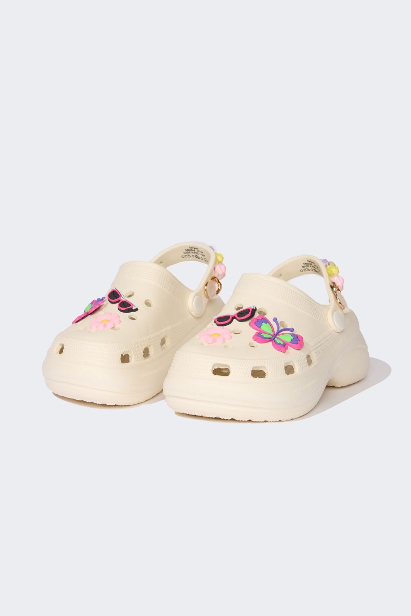 GIRLS & TEENS White Girl Flat Sole Eva Sandals