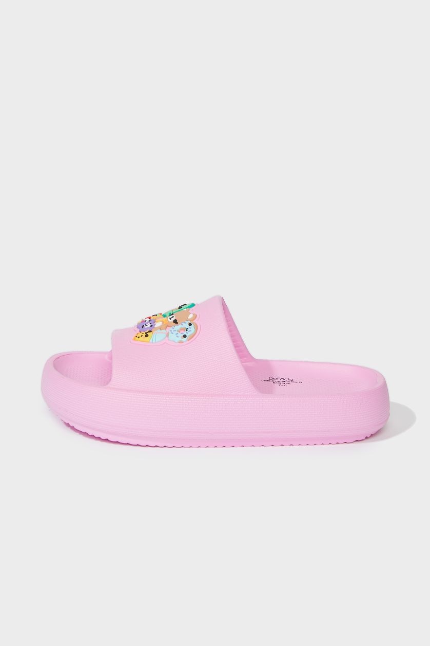 Girls & Teens Neon Pink Girl Flat Sole Eva Slippers