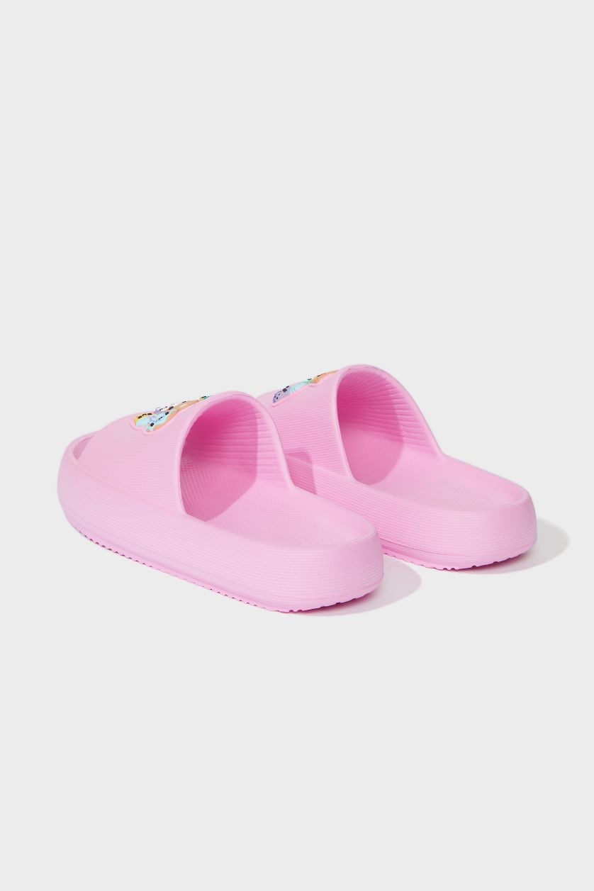Girls & Teens Neon Pink Girl Flat Sole Eva Slippers