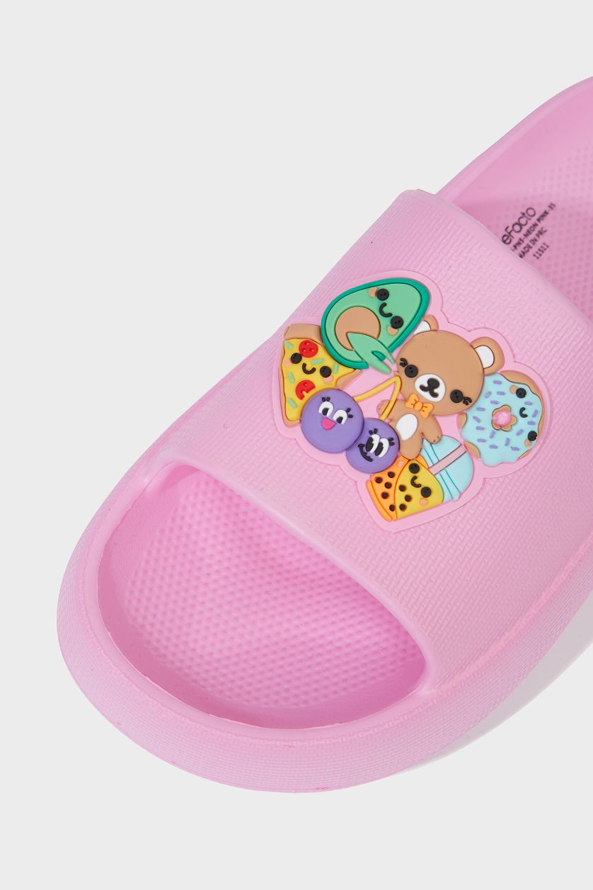 Girls & Teens Neon Pink Girl Flat Sole Eva Slippers