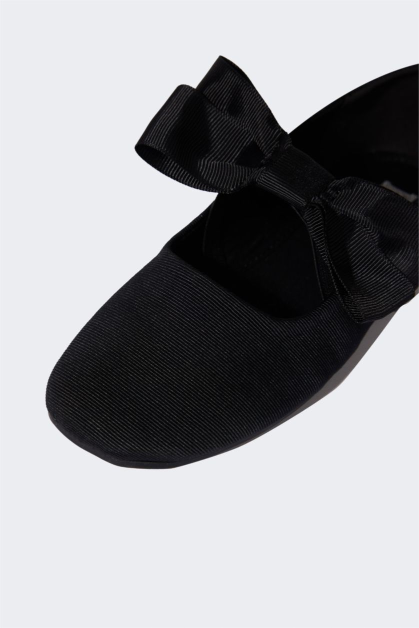 Kız Çocuk - Genç Kız Siyah Düz Taban Babet Kız Çocuk