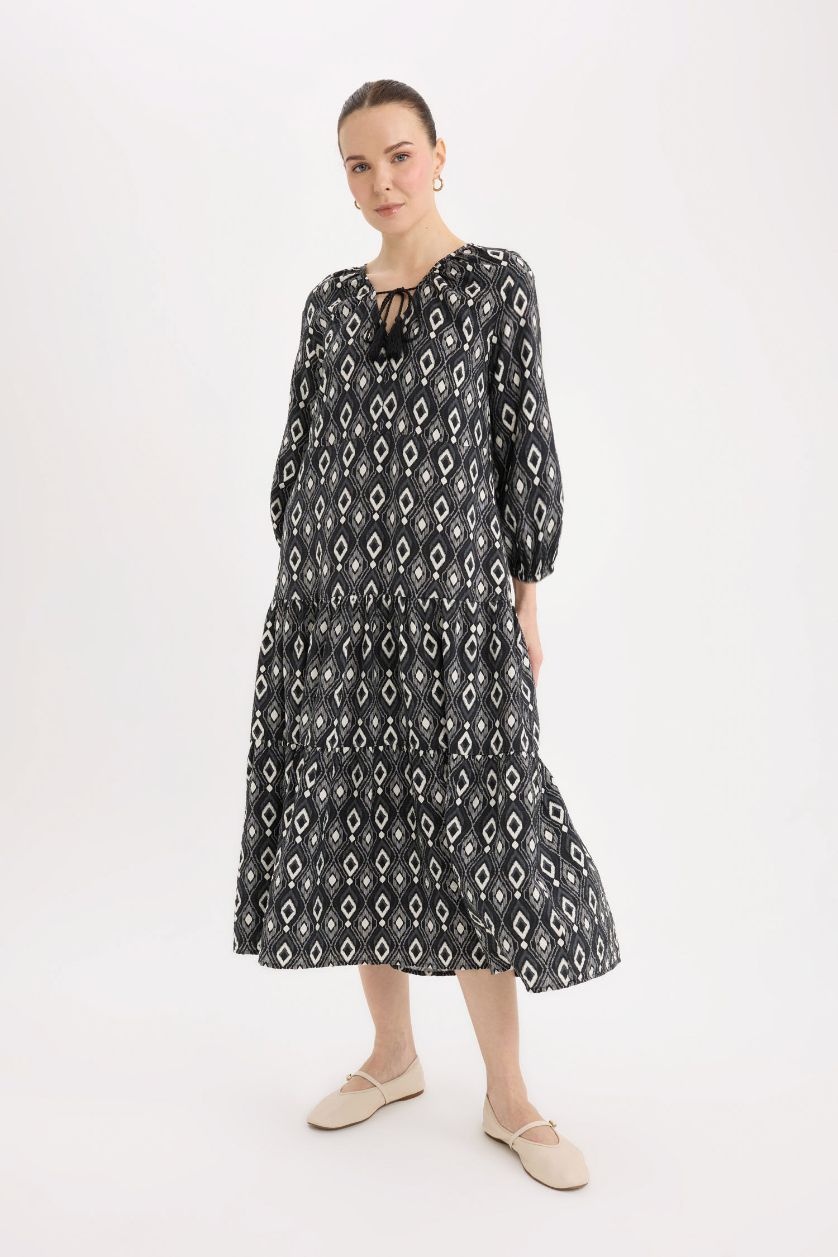 نساء أسود فستان طويل بقصة A بياخة V