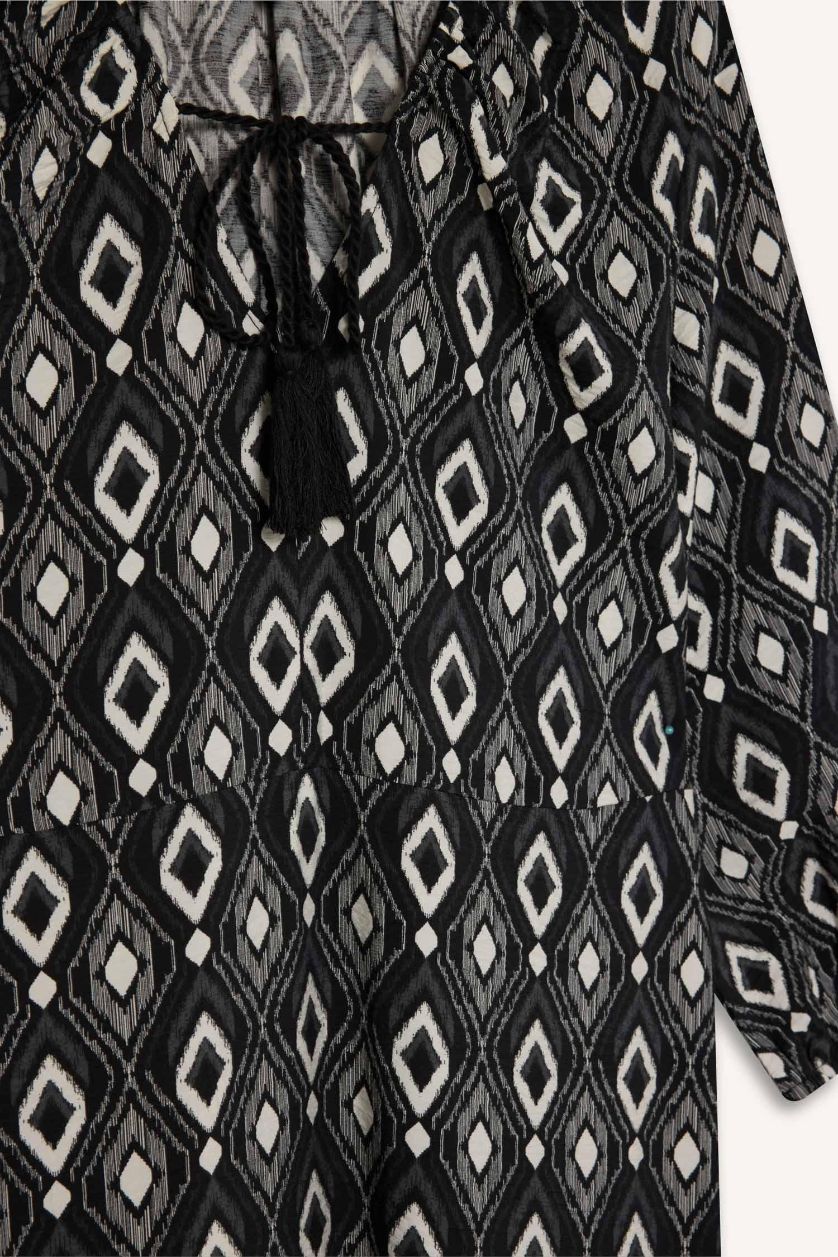 نساء أسود فستان طويل بقصة A بياخة V