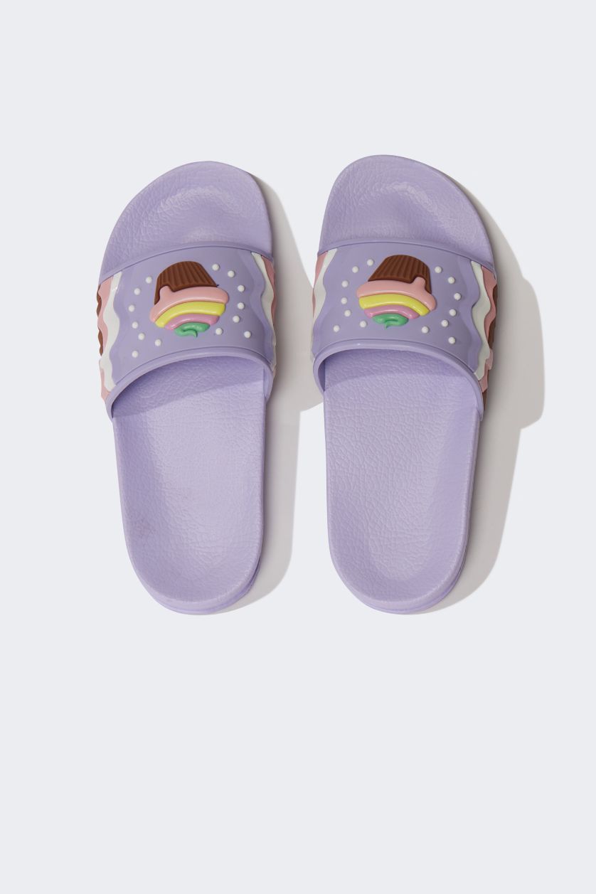 بناتي أرجواني شبشب بناتي إيفا كابكيك بكعب مسطح