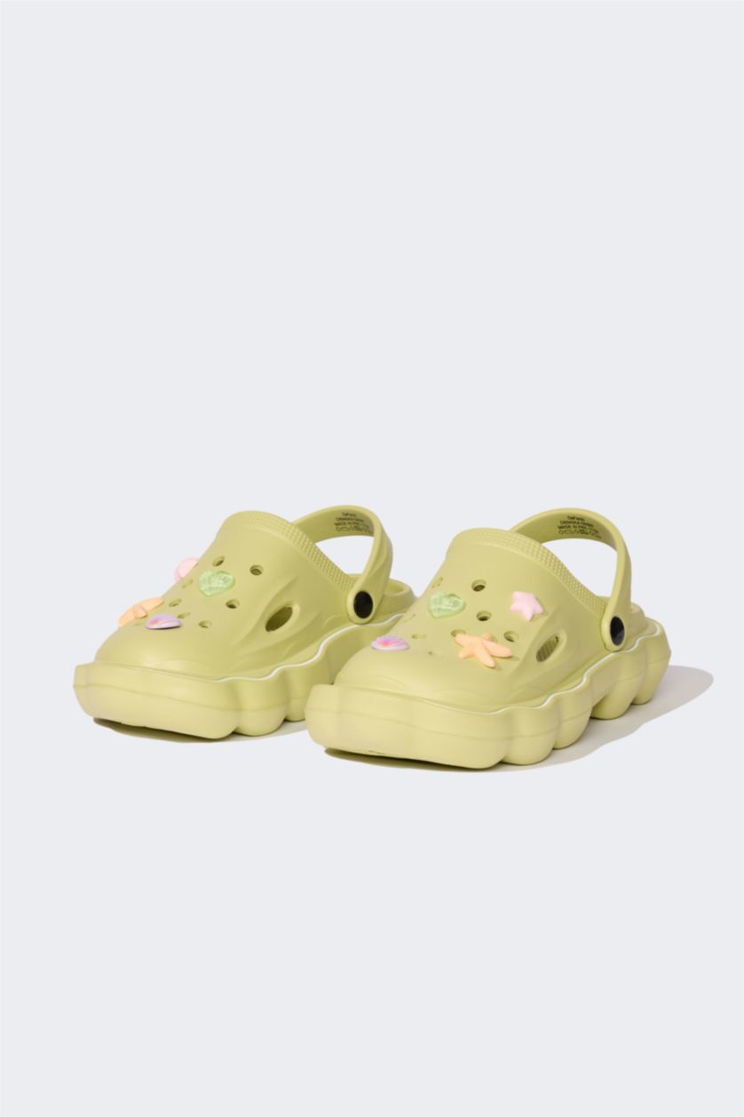 Kadın Yeşil Kadın Düz Taban Eva Sandalet