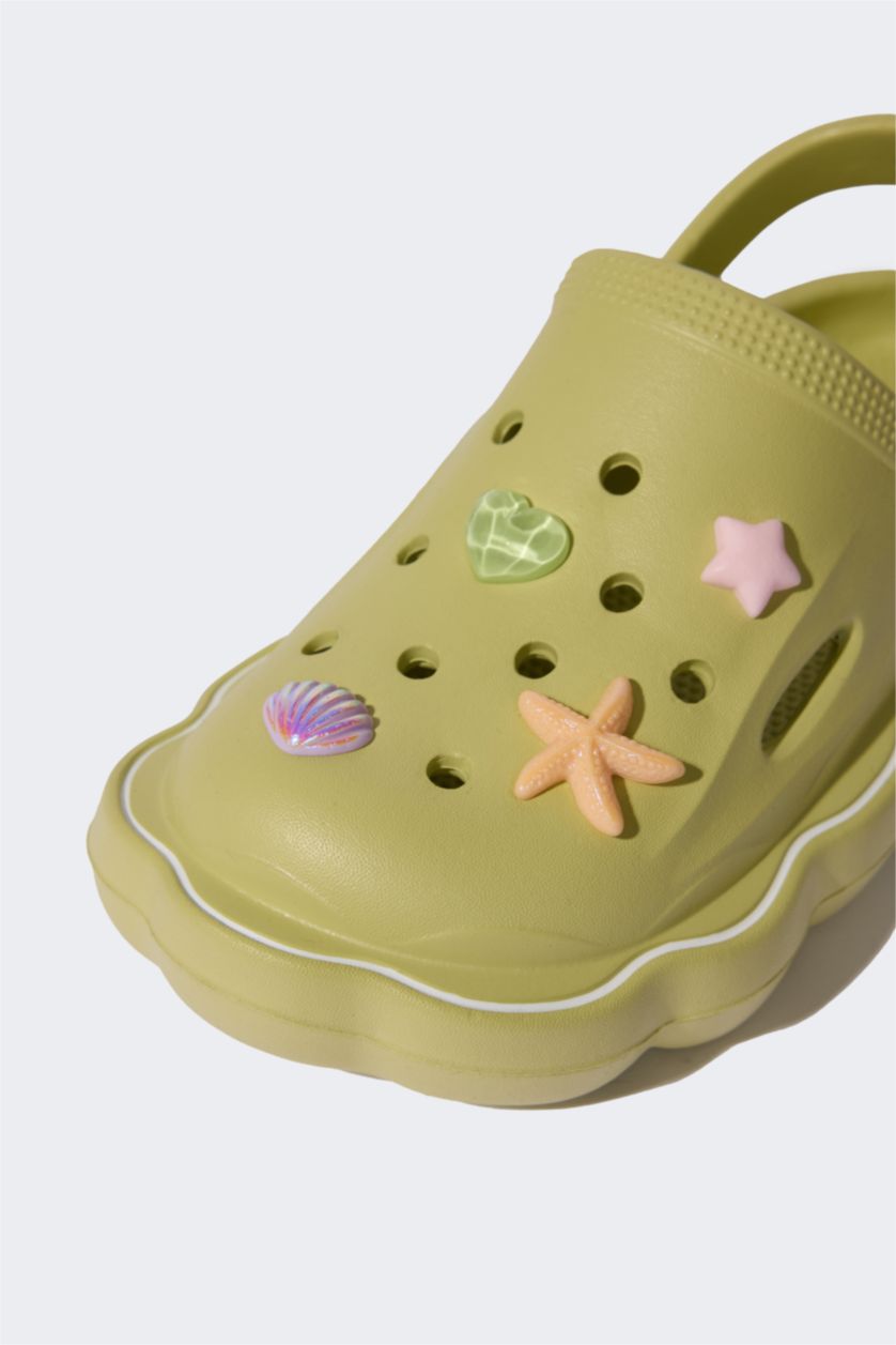 Kadın Yeşil Kadın Düz Taban Eva Sandalet