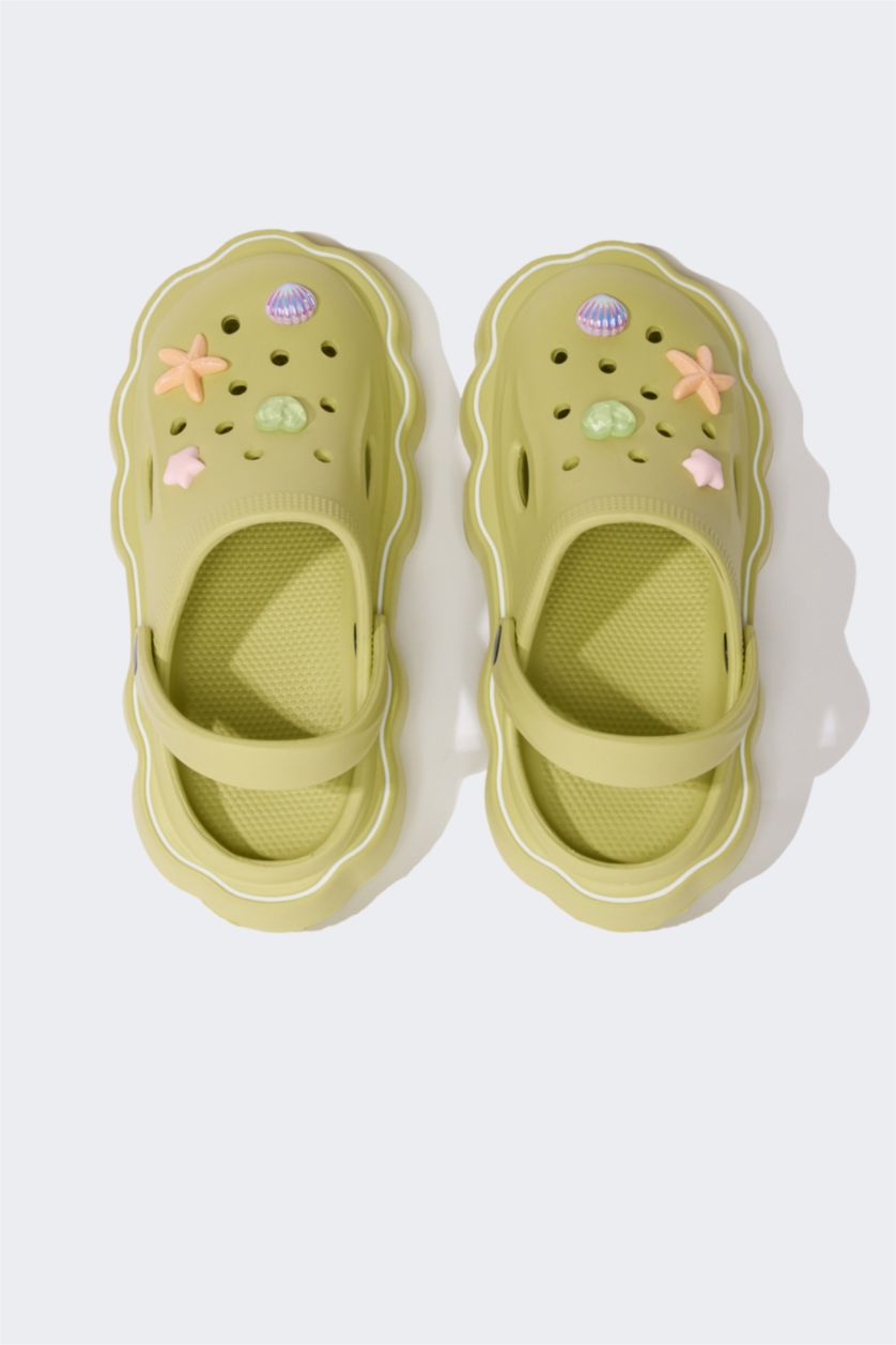 Kadın Yeşil Kadın Düz Taban Eva Sandalet