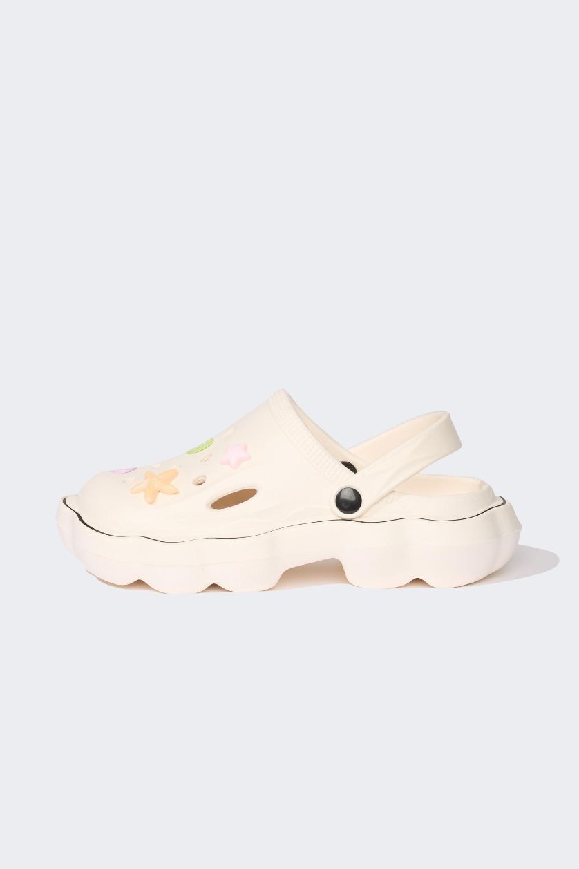 Kadın Kırık Beyaz Kadın Düz Taban Eva Sandalet