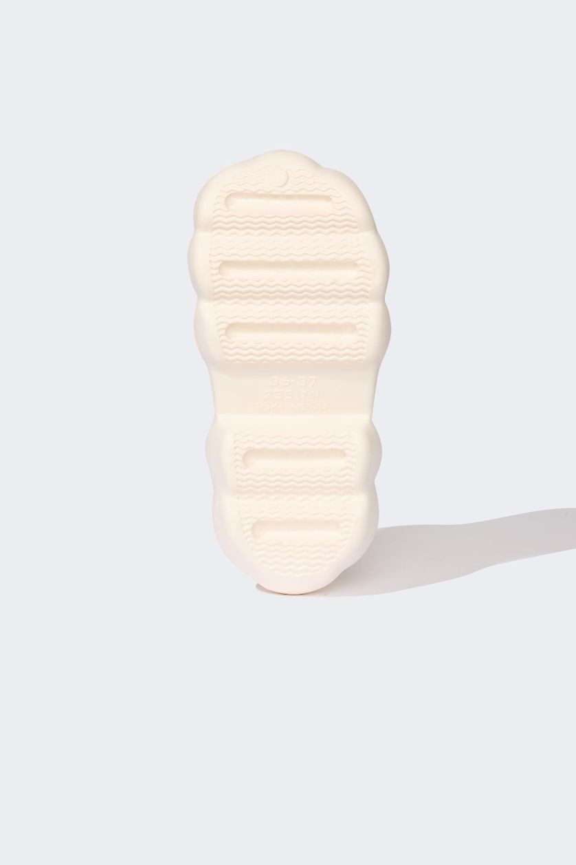 Kadın Kırık Beyaz Kadın Düz Taban Eva Sandalet