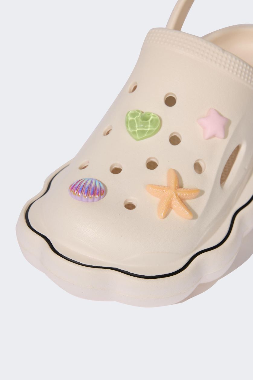 Kadın Kırık Beyaz Kadın Düz Taban Eva Sandalet