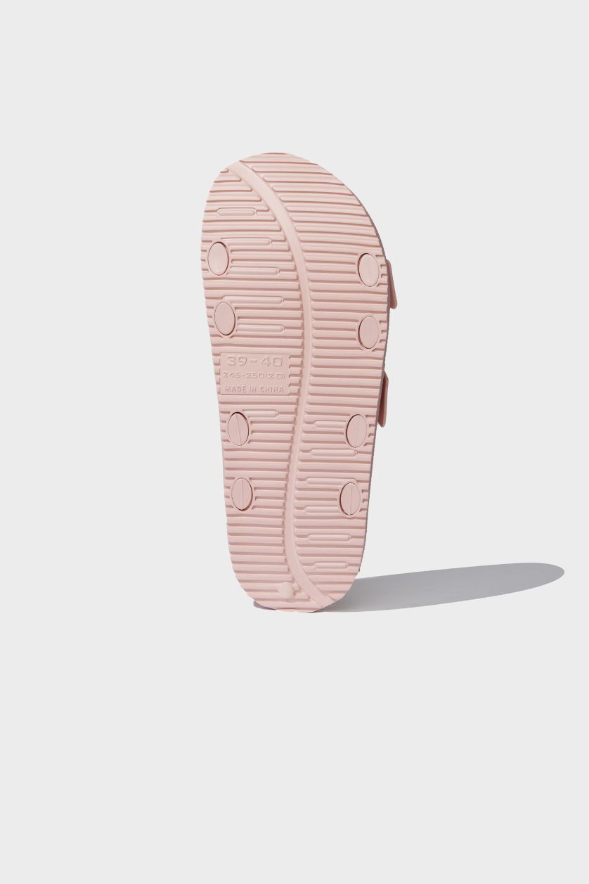 نساء زهري غامق شبشب نسائي جلد صناعي بكعب مسطح