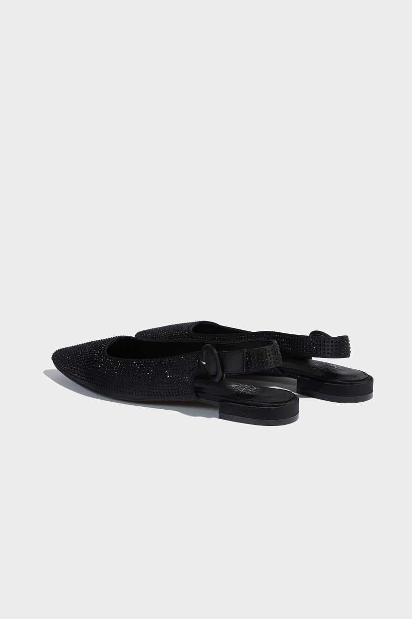 Woman Black Woman Faux Leather Ballerina Flat Shoes