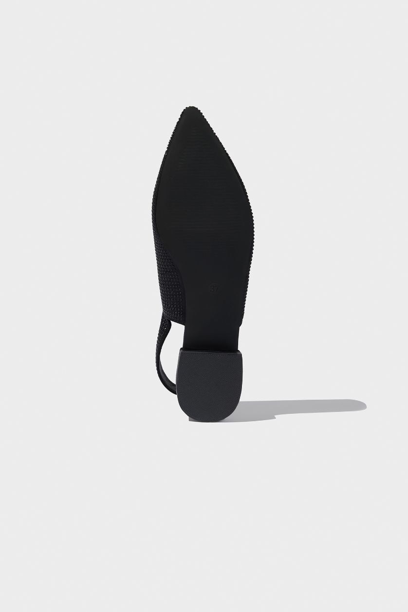 Woman Black Woman Faux Leather Ballerina Flat Shoes