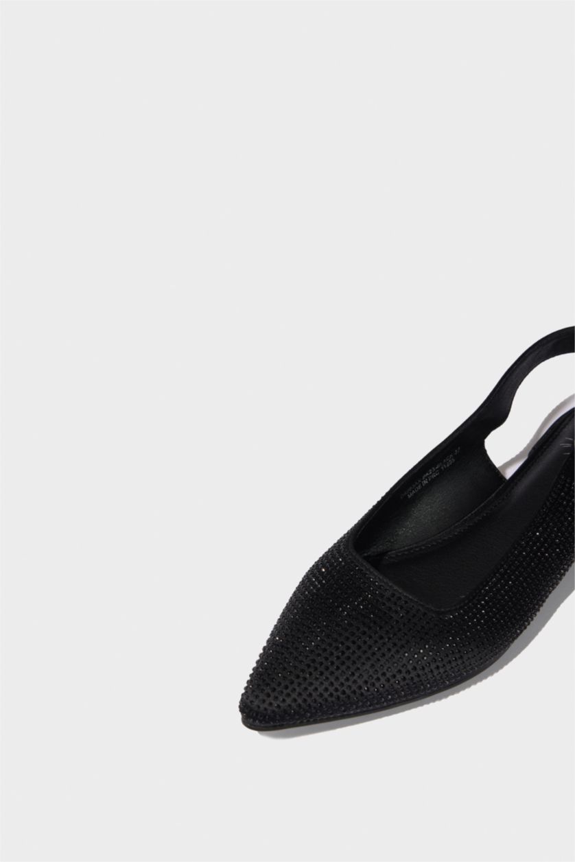 Woman Black Woman Faux Leather Ballerina Flat Shoes