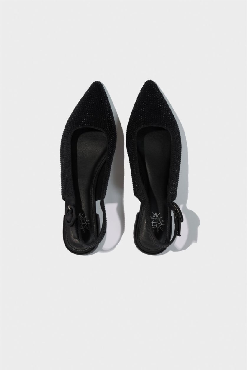 Woman Black Woman Faux Leather Ballerina Flat Shoes