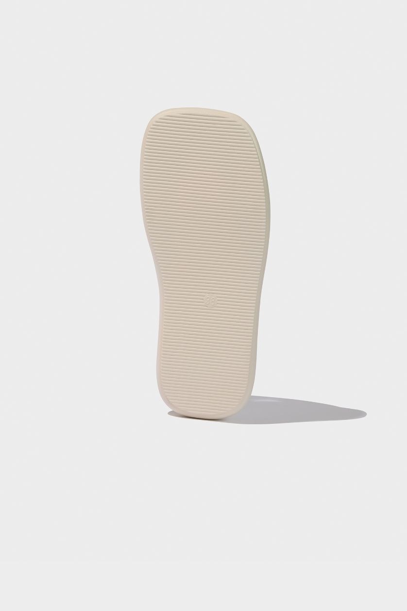 FEMME Blanc Sandales en similicuir à semelle plate pour femme