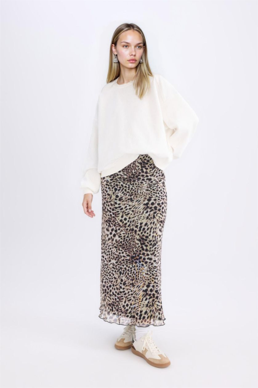 Women White Oversize Fit Thick Sweatshirt Fabric Sweatshirt