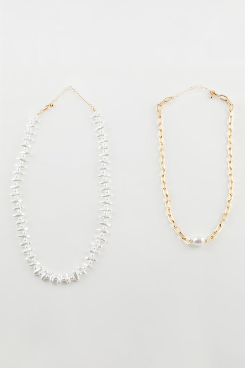 WOMAN White Woman 2 Piece Pearl Necklace