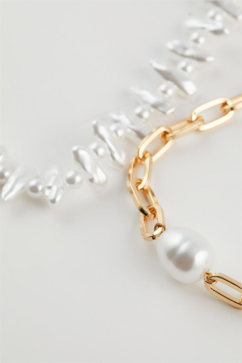 WOMAN White Woman 2 Piece Pearl Necklace