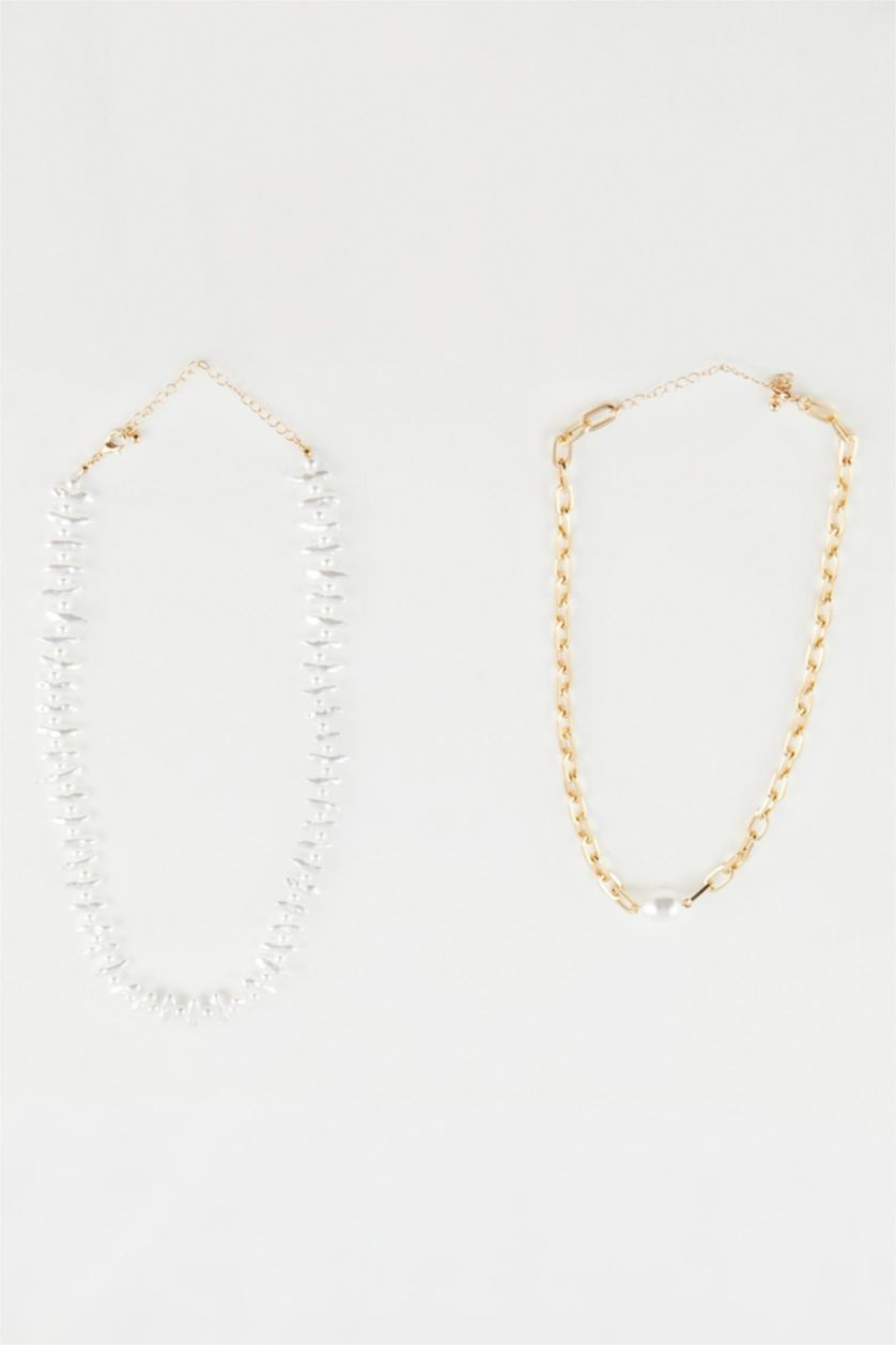 WOMAN White Woman 2 Piece Pearl Necklace