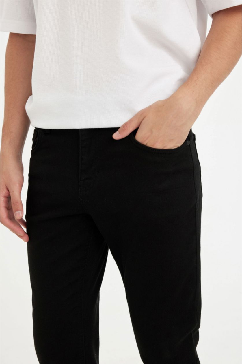 Erkek Siyah Sergio Regular Fit Normal Kalıp Normal Bel Boru Paça Jean Pantolon