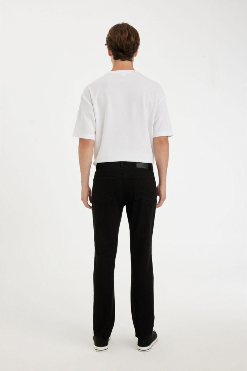 Erkek Siyah Sergio Regular Fit Normal Kalıp Normal Bel Boru Paça Jean Pantolon