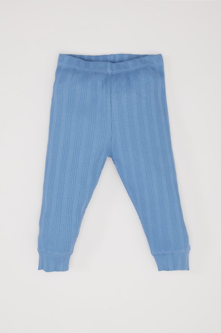 طفل صغير أزرق طقم بيجاما بيبي اولادي مضلع قصة عادية بطبعة ديناصور - قطعتين