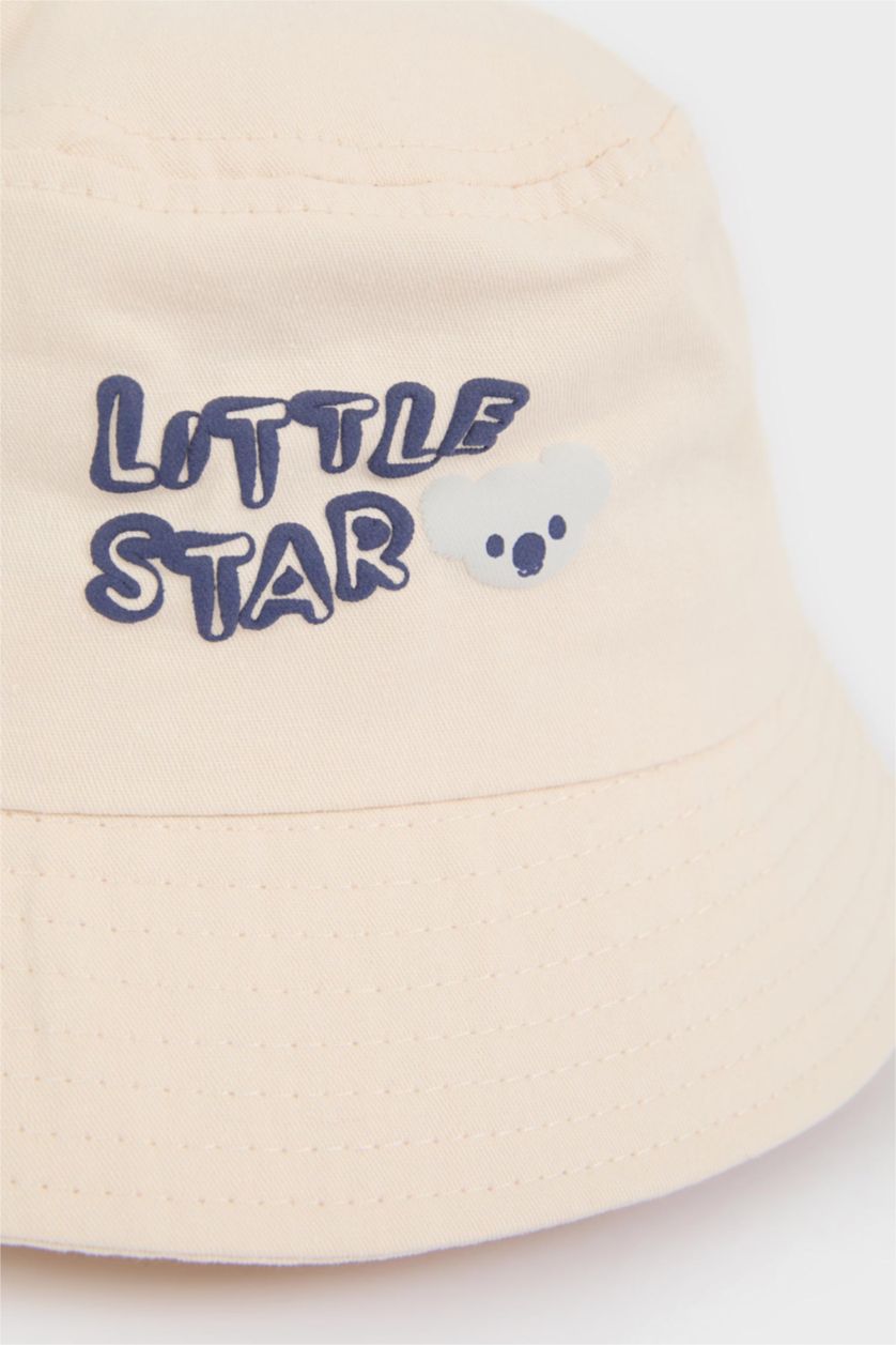 BABY BOY Beige Baby Boy Cotton Printed Hat