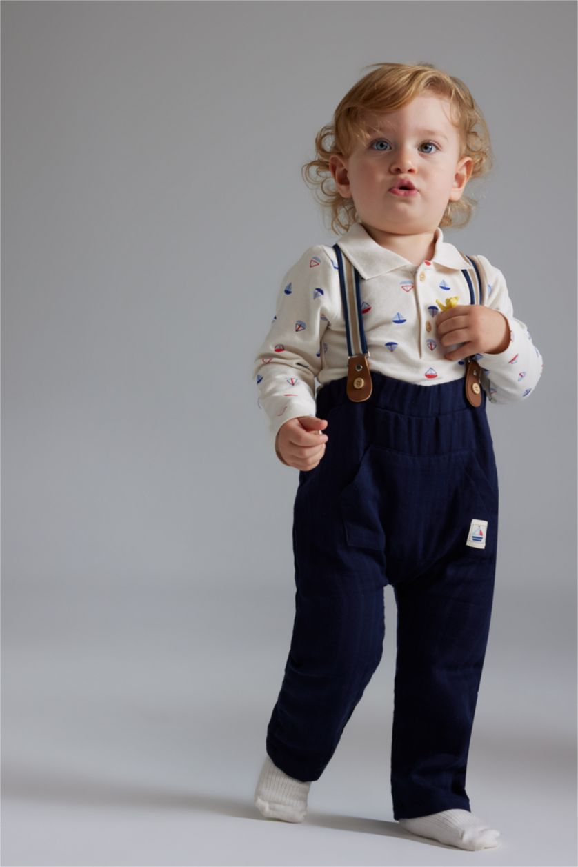 طفل صغير كحلي اوفر ولادي حديثي الولادة ردن طويل قصة عادية - قطعتين