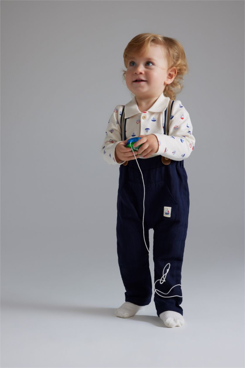 Baby Boy NAVY Baby Boy Suspender and Pants 2 Piece Set
