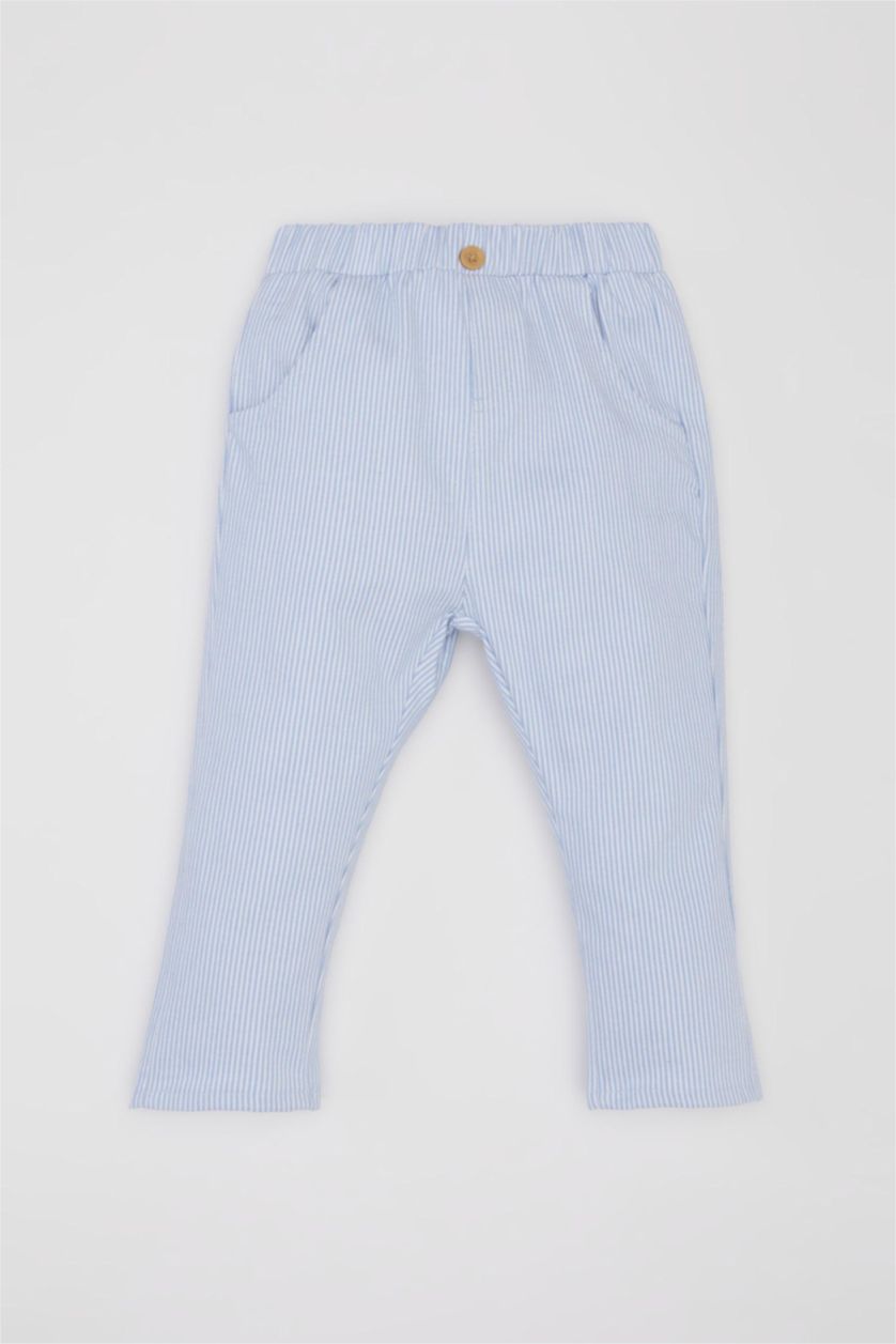 BÉBÉ GARÇON Écru Ensemble de sweatshirt imprimé à col rond et pantalon rayé pour bébé garçon