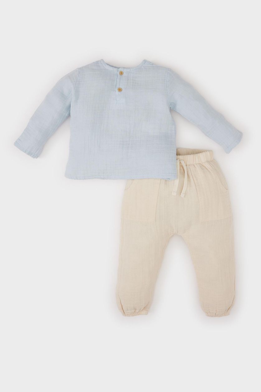 BÉBÉ GARÇON BLEU Clair Ensemble de Top à manches longues et pantalon pour bébé garçon