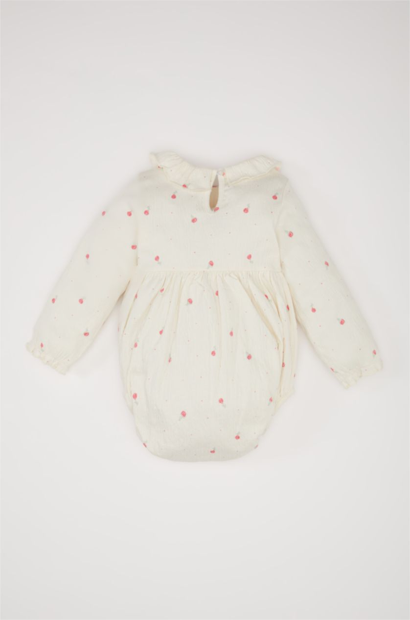 BÉBÉ FILLE Écru Body fleuri à manches longues et boutons-pression pour bébé fille