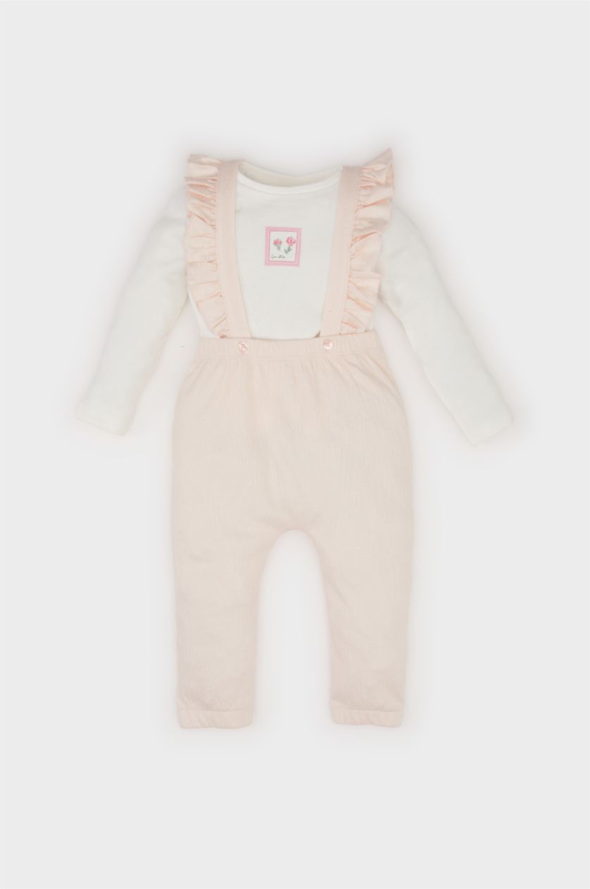 BABY GIRL Light Pink Baby Girl Floral T-Shirt Jumpsuit 2 Piece