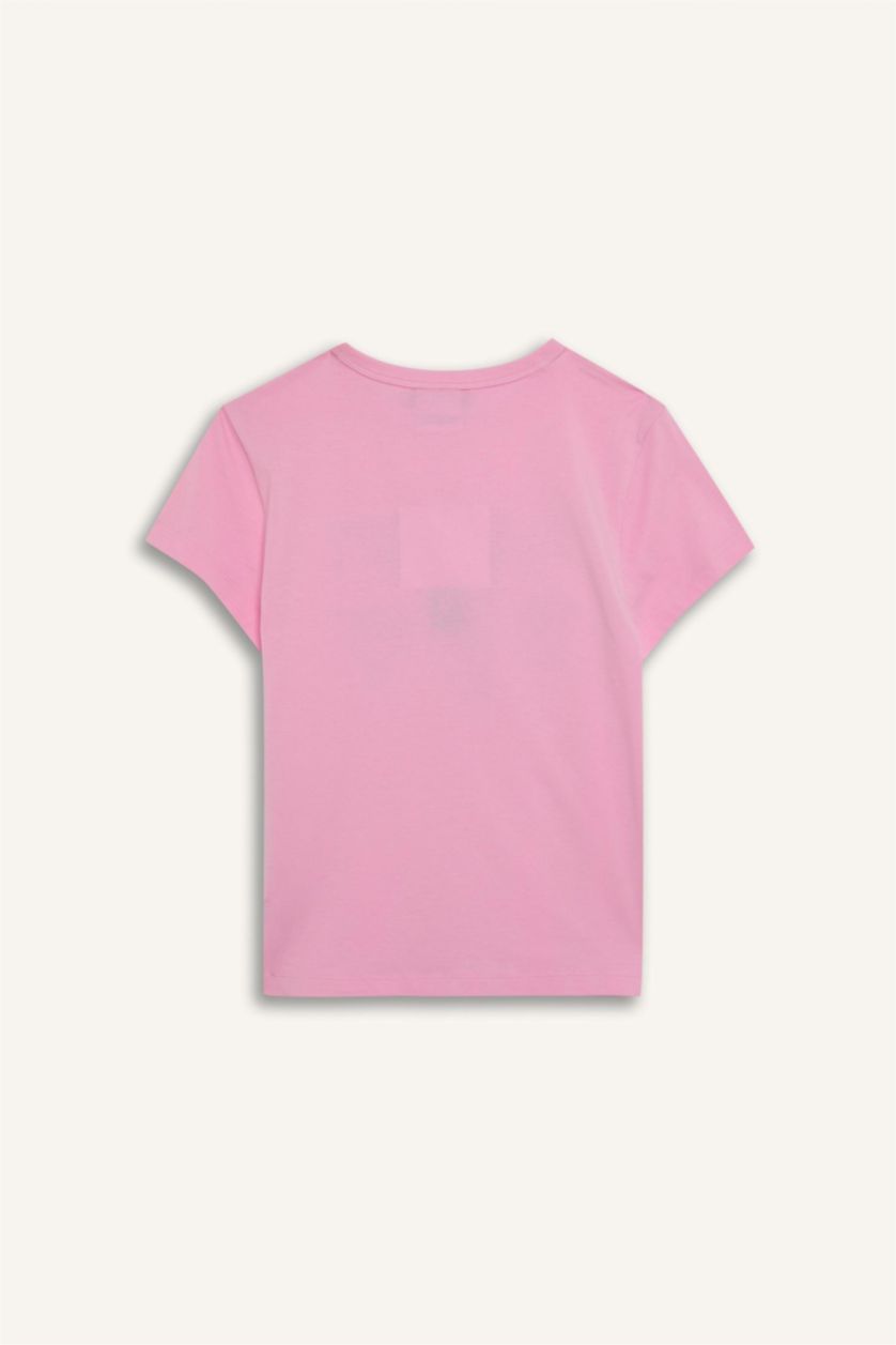 FEMME Rose Clair T-shirt imprimé PowerPuff Girls à col rond