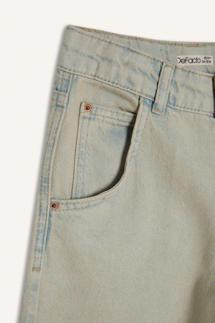 Девочки и подростки Светло-синий Джинсы-клеш для девочек