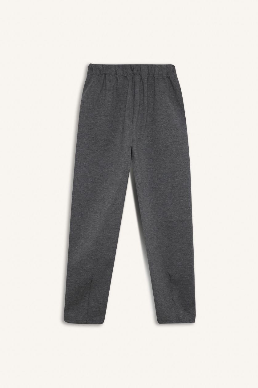 بناتي ميلانج رمادي بنطلون سويت بانتس بناتي جوجر برجل مطاطي ميلانج رمادي