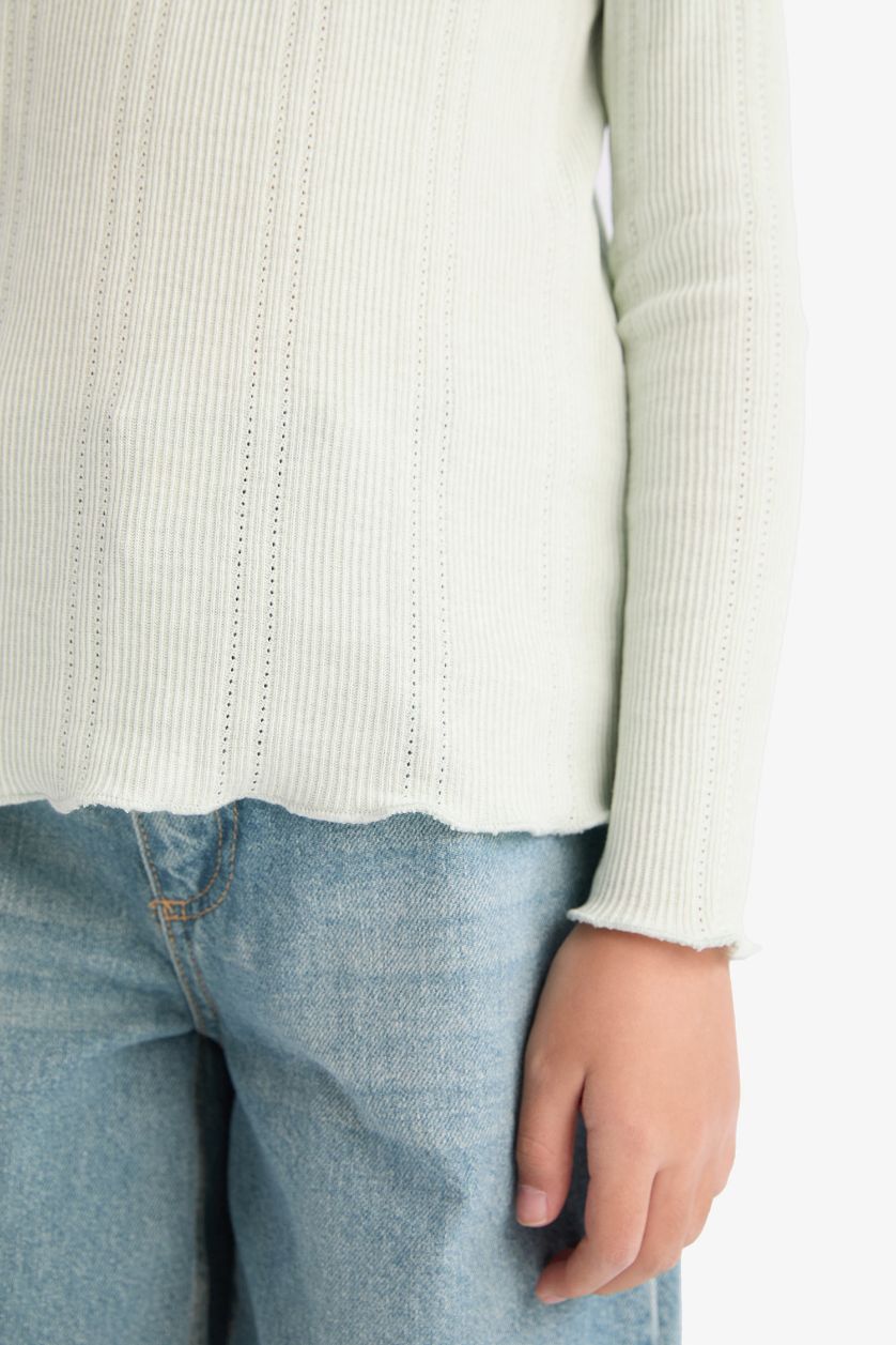 Girls & Teens Aqua Girl Slim Fit Crew Neck Long Sleeve T-Shirt