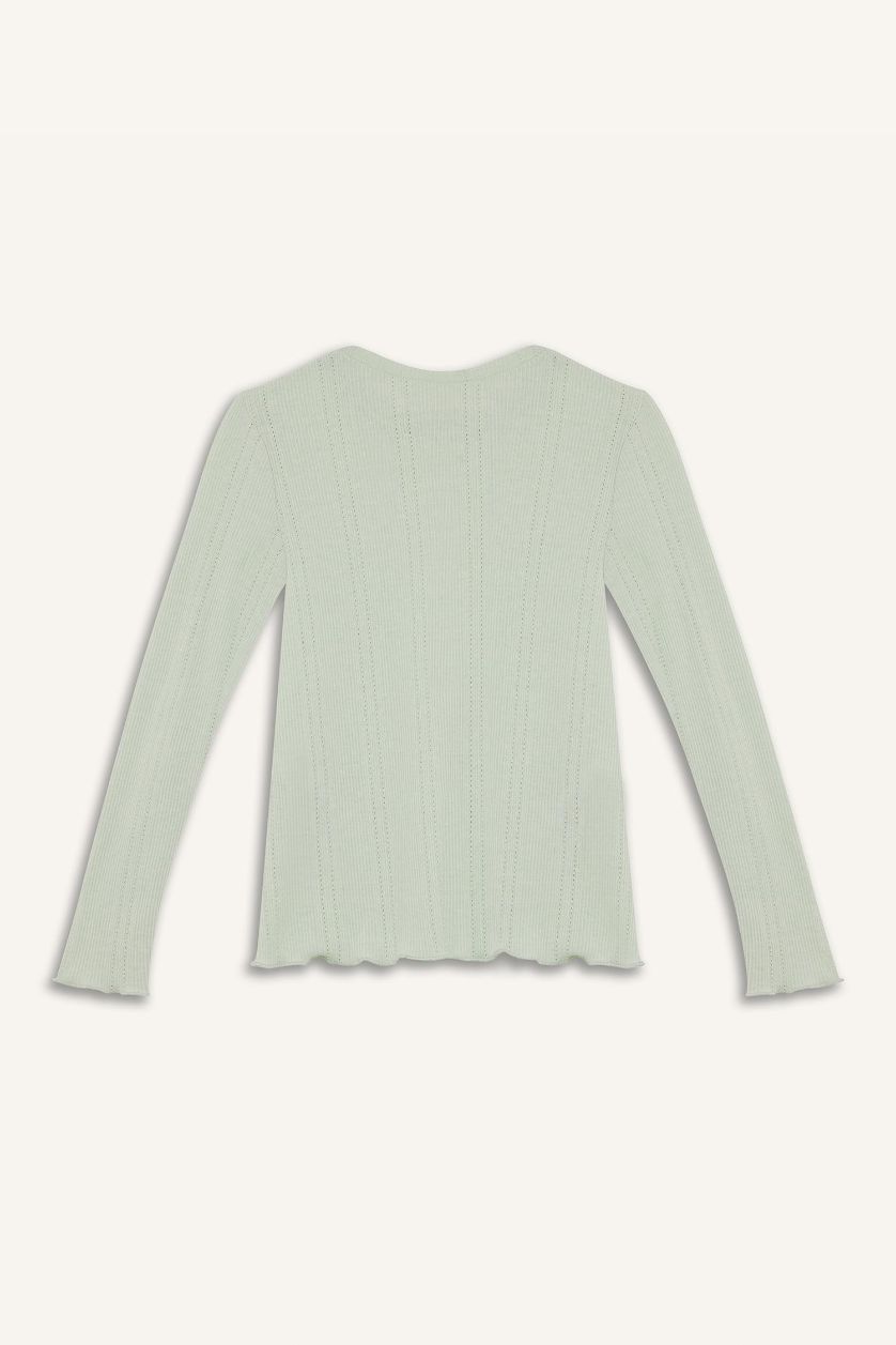 Girls & Teens Aqua Girl Slim Fit Crew Neck Long Sleeve T-Shirt