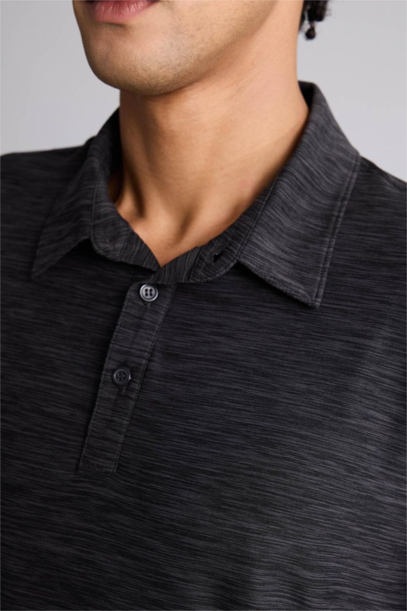 MAN Anthracite Melange DeFactoFit Standard Fit Sports Polo T-Shirt