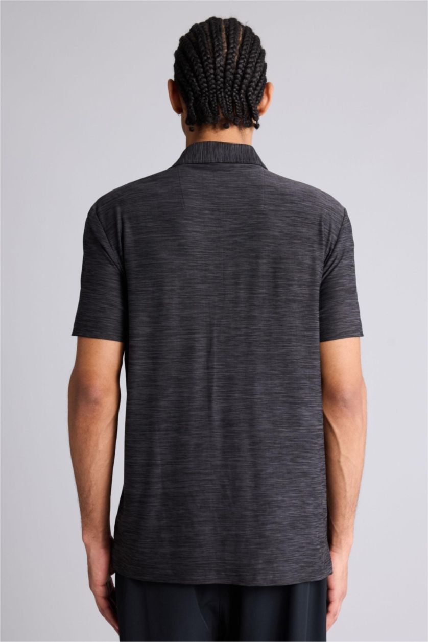 MAN Anthracite Melange DeFactoFit Standard Fit Sports Polo T-Shirt