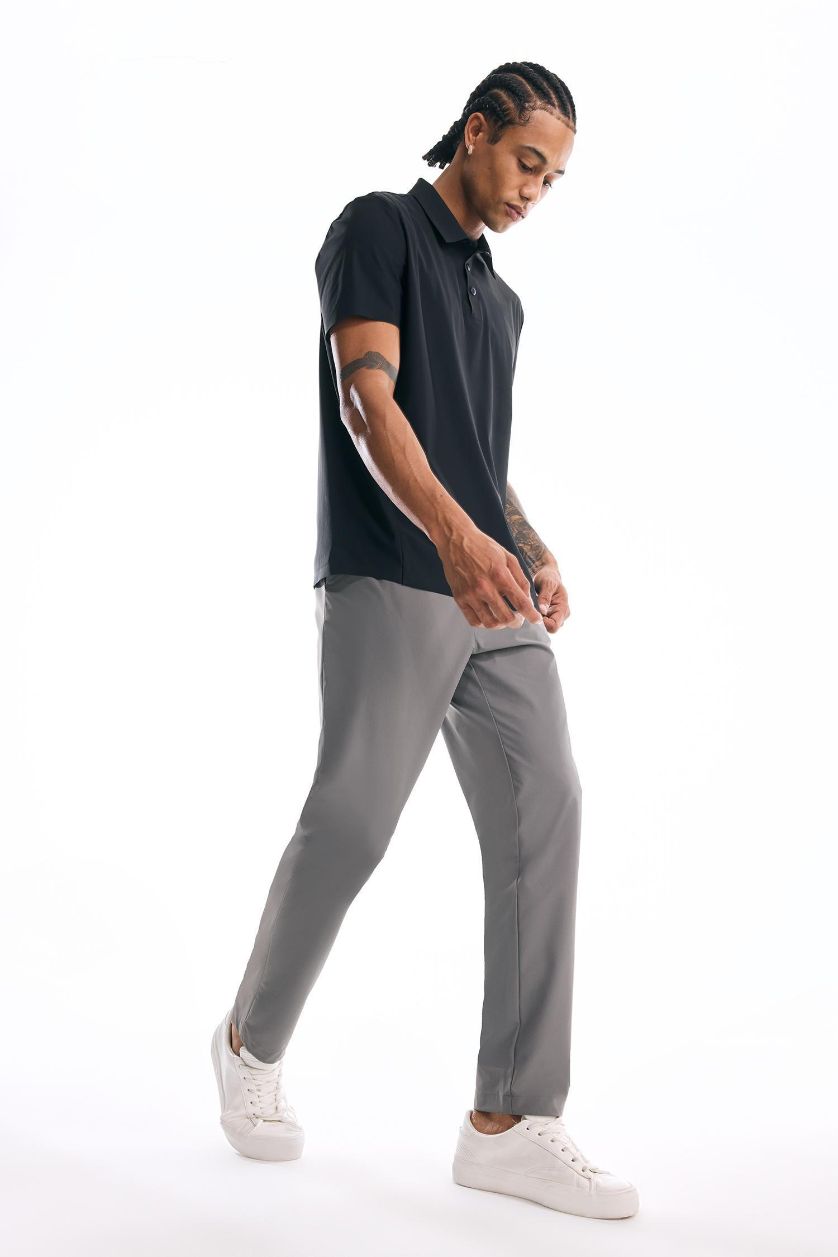 Erkek Gri Slim Fit Dar Kesim Standart Paça Esnek Multifonksiyonel Dokuma Sporcu Pantolon