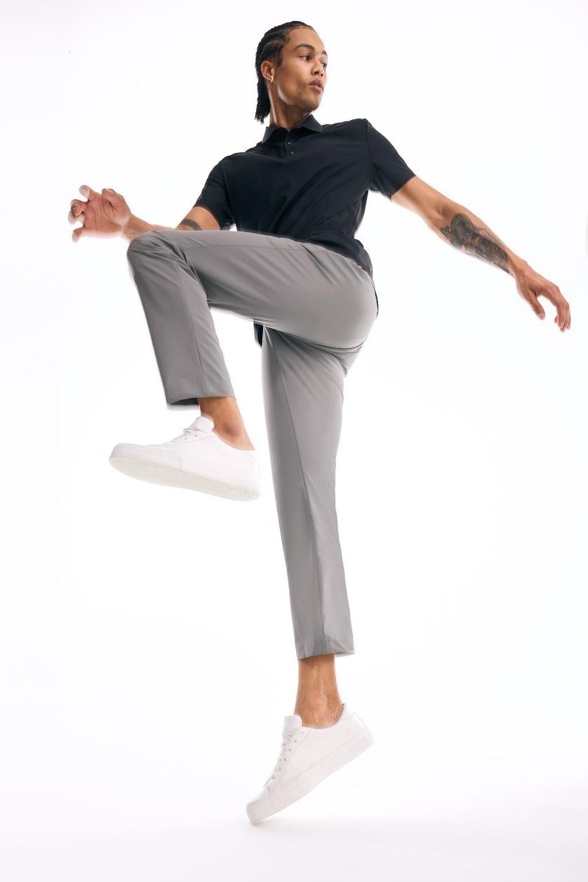 Erkek Gri Slim Fit Dar Kesim Standart Paça Esnek Multifonksiyonel Dokuma Sporcu Pantolon