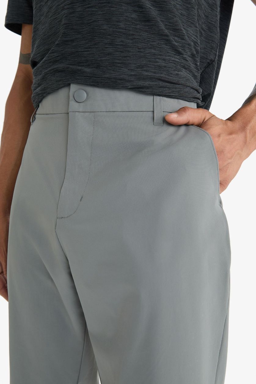 Erkek Gri Slim Fit Dar Kesim Standart Paça Esnek Multifonksiyonel Dokuma Sporcu Pantolon