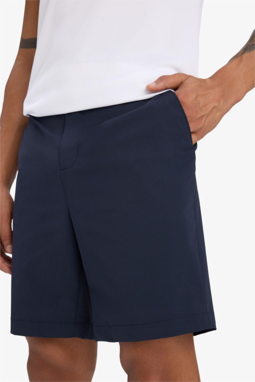 Erkek Lacivert Slim Fit Dar Kesim Sporcu Dokuma Şort