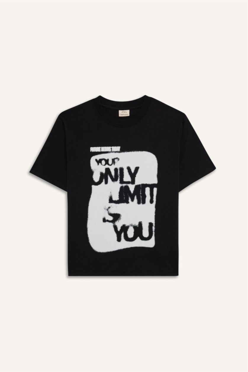 Boys & Teens Black Boy New Regular Fit Crew Neck Short Sleeve T-Shirt