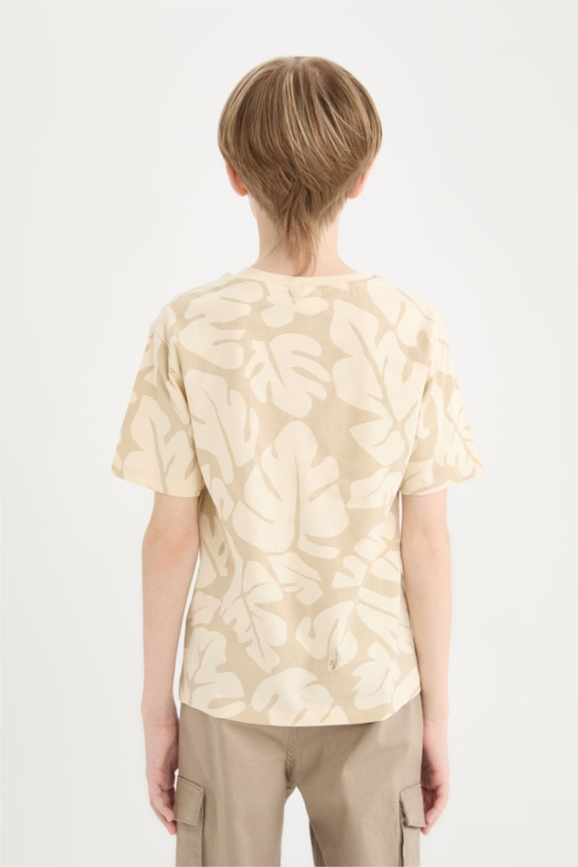 أولادي بيج تيشيرت اولادي نص كم منقوش قصة عادية برقبة مستديرة